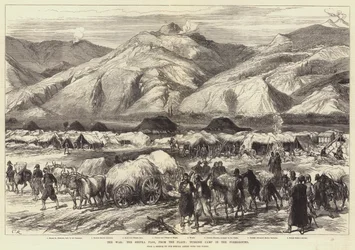 The War, the Shipka Pass, from the Plain; Turkish Camp in the Foreground